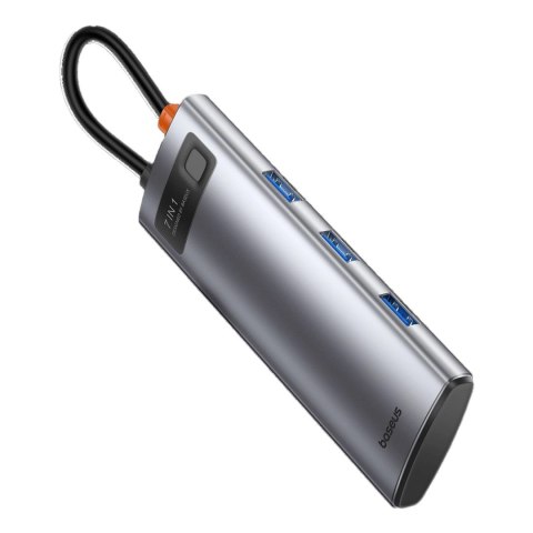 HUB 7w1 Baseus Metal Gleam Series USB-C do USB-C PD / 3x USB-A / HDMI / SD TF - szary HUB 7w1 Baseus Metal Gleam Series USB-C do USB-C PD / 3x USB-A / HDMI / SD TF - szary