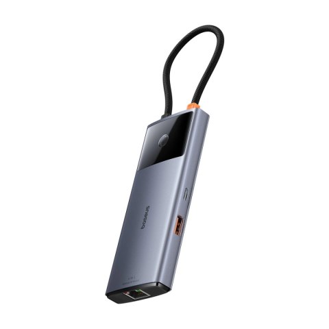 HUB USB 6w1 Baseus Metal Gleam Series II USB-A/USB-C/USB-C PD/HDMI/RJ45 - czarny HUB USB 6w1 Baseus Metal Gleam Series II USB-A/USB-C/USB-C PD/HDMI/RJ45 - czarny