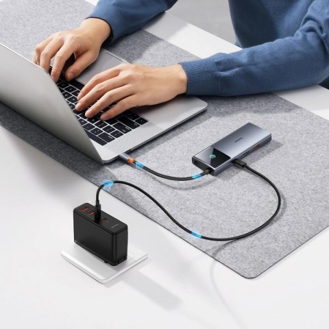 HUB USB 6w1 Baseus Metal Gleam Series II USB-A/USB-C/USB-C PD/HDMI/RJ45 - czarny HUB USB 6w1 Baseus Metal Gleam Series II USB-A/USB-C/USB-C PD/HDMI/RJ45 - czarny
