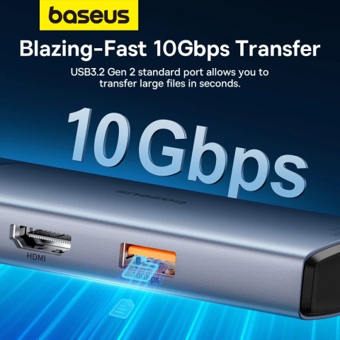 HUB USB 6w1 Baseus Metal Gleam Series II USB-A/USB-C/USB-C PD/HDMI/RJ45 - czarny HUB USB 6w1 Baseus Metal Gleam Series II USB-A/USB-C/USB-C PD/HDMI/RJ45 - czarny