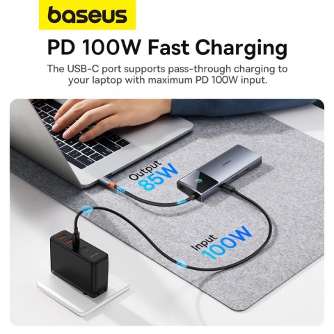 HUB USB 6w1 Baseus Metal Gleam Series II USB-A/USB-C/USB-C PD/HDMI/RJ45 - czarny HUB USB 6w1 Baseus Metal Gleam Series II USB-A/USB-C/USB-C PD/HDMI/RJ45 - czarny