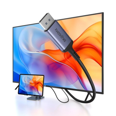 Kabel jednokierunkowy Baseus High Definition Series USB-C do DisplayPort 1.4 8K 60Hz 1.5m - czarny Kabel jednokierunkowy Baseus High Definition Series USB-C do DisplayPort 1.4 8K 60Hz 1.5m - czarny