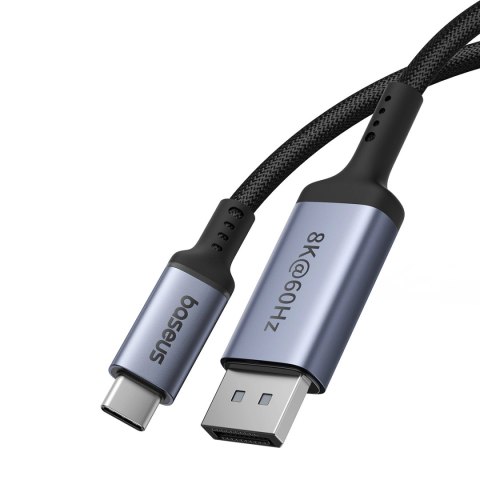Kabel jednokierunkowy Baseus High Definition Series USB-C do DisplayPort 1.4 8K 60Hz 2m - czarny Kabel jednokierunkowy Baseus High Definition Series USB-C do DisplayPort 1.4 8K 60Hz 2m - czarny
