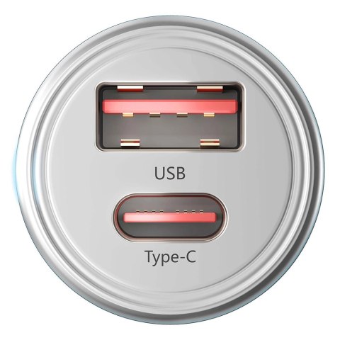 Ładowarka samochodowa 3mk Hyper Car Charger 45W USB-C USB-A - srebrna