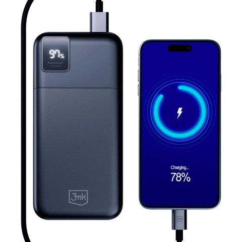 Powerbank 3mk PowerHouse 20000 mAh 2x USB-A 1x USB-C - czarny Powerbank 3mk PowerHouse 20000 mAh 2x USB-A 1x USB-C - czarny