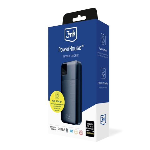 Powerbank 3mk PowerHouse 20000 mAh 2x USB-A 1x USB-C - czarny Powerbank 3mk PowerHouse 20000 mAh 2x USB-A 1x USB-C - czarny