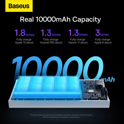 Powerbank Baseus Adaman2 z wyświetlaczem cyfrowym 2x USB-A / 1x USB-C 10000mAh 30W - biały Powerbank Baseus Adaman2 z wyświetlaczem cyfrowym 2x USB-A / 1x USB-C 10000mAh 30W - biały