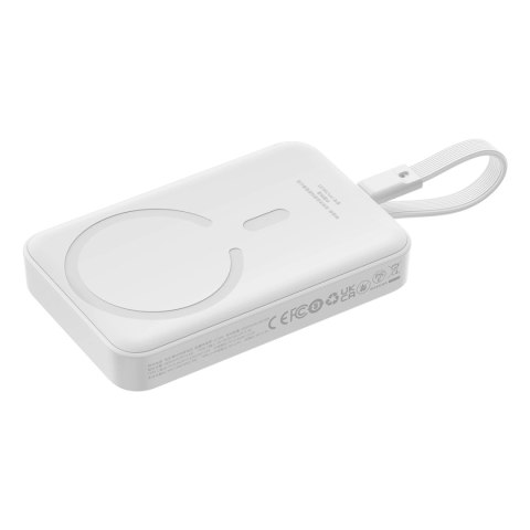 Powerbank Baseus Magnetic Mini MagSafe 10000mAh 30W z wbudowanym kablem USB-C - biały + kabel Baseus Simple Series USB-C - USB-C Powerbank Baseus Magnetic Mini MagSafe 10000mAh 30W z wbudowanym kablem USB-C - biały + kabel Baseus Simple Series USB-C - USB-C