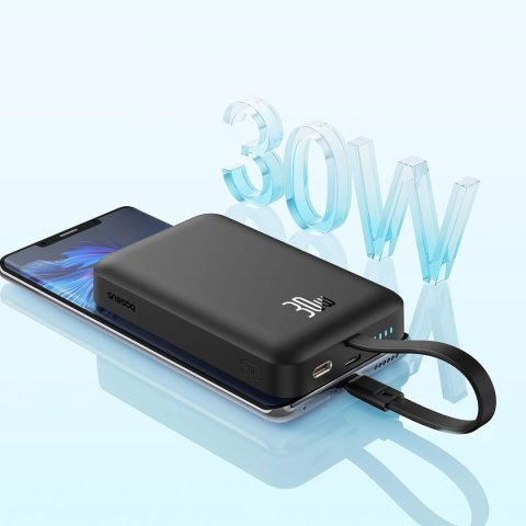Powerbank Baseus Magnetic Mini MagSafe 10000mAh 30W z wbudowanym kablem USB-C - czarny + kabel Baseus Simple Series USB-C - USB- Powerbank Baseus Magnetic Mini MagSafe 10000mAh 30W z wbudowanym kablem USB-C - czarny + kabel Baseus Simple Series USB-C - USB-