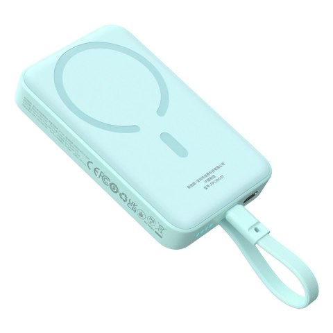 Powerbank Baseus Magnetic Mini MagSafe 10000mAh 30W z wbudowanym kablem USB-C - niebieski + kabel Baseus Simple Series USB-C - U Powerbank Baseus Magnetic Mini MagSafe 10000mAh 30W z wbudowanym kablem USB-C - niebieski + kabel Baseus Simple Series USB-C - U