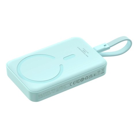 Powerbank Baseus Magnetic Mini MagSafe 10000mAh 30W z wbudowanym kablem USB-C - niebieski + kabel Baseus Simple Series USB-C - U Powerbank Baseus Magnetic Mini MagSafe 10000mAh 30W z wbudowanym kablem USB-C - niebieski + kabel Baseus Simple Series USB-C - U