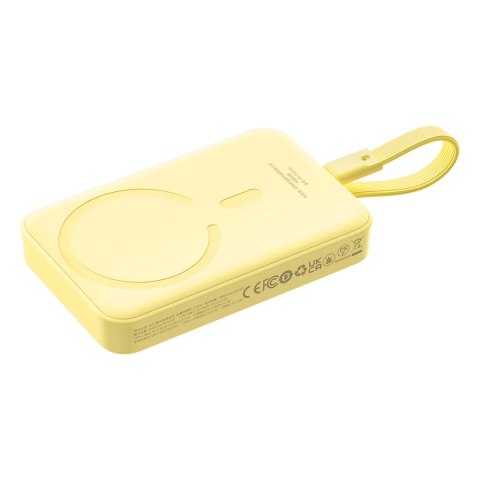 Powerbank Baseus Magnetic Mini MagSafe 10000mAh 30W z wbudowanym kablem USB-C - żółty + kabel Baseus Simple Series USB-C - USB-C Powerbank Baseus Magnetic Mini MagSafe 10000mAh 30W z wbudowanym kablem USB-C - żółty + kabel Baseus Simple Series USB-C - USB-C