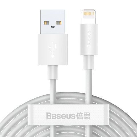 Baseus kabel Simple Wisdom USB - Lightning 1,5 m 2,4A biały 2 szt Baseus kabel Simple Wisdom USB - Lightning 1,5 m 2,4A biały 2 szt