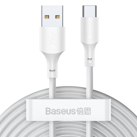 Baseus kabel Simple Wisdom USB - USB-C 1,5 m 5A biały 2 szt Baseus kabel Simple Wisdom USB - USB-C 1,5 m 5A biały 2 szt