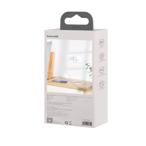 Baseus kabel Simple Wisdom USB - USB-C 1,5 m 5A biały 2 szt Baseus kabel Simple Wisdom USB - USB-C 1,5 m 5A biały 2 szt