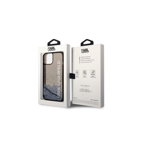 Karl Lagerfeld nakładka do iPhone 14 Pro 6,1" KLHCP14LLCKVK czarna hard case Magsafe Liq Glitter Elong