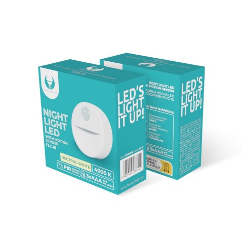 Lampka nocna LED FLC-01 z czujnikiem ruchu PIR 3xAAA Forever Light Lampka nocna LED FLC-01 z czujnikiem ruchu PIR 3xAAA Forever Light