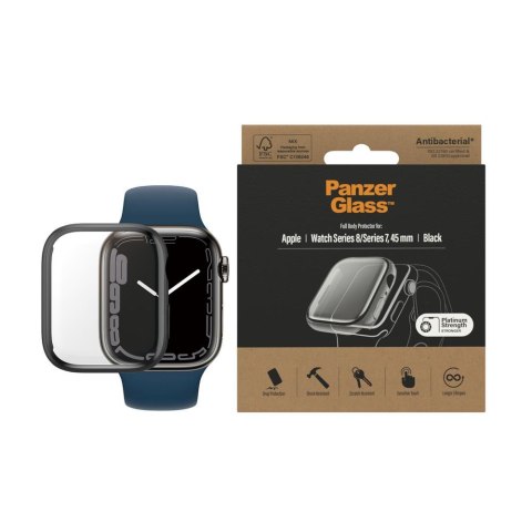 PanzerGlass Full Body szkło hartowane + etui do Apple Watch 7 / 8 (45mm) czarna ramka TTT PanzerGlass Full Body szkło hartowane + etui do Apple Watch 7 / 8 (45mm) czarna ramka TTT