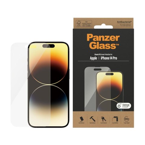 PanzerGlass szkło antybakteryjne Classic Fit do iPhone 14 Pro 6,1" TTT PanzerGlass szkło antybakteryjne Classic Fit do iPhone 14 Pro 6,1" TTT