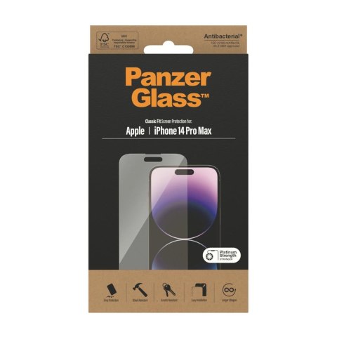 PanzerGlass szkło antybakteryjne Classic Fit do iPhone 14 Pro Max 6,7" TTT PanzerGlass szkło antybakteryjne Classic Fit do iPhone 14 Pro Max 6,7" TTT