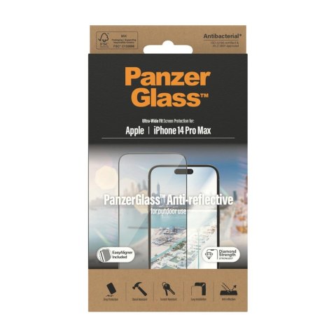 PanzerGlass szkło hartowane Ultra-Wide Fit Anti-Reflective z aplikatorem do iPhone 14 Pro Max 6,7" TTT PanzerGlass szkło hartowane Ultra-Wide Fit Anti-Reflective z aplikatorem do iPhone 14 Pro Max 6,7" TTT