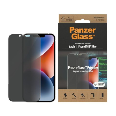 PanzerGlass szkło hartowane Ultra-Wide Fit Privacy do iPhone 14 / 13 / 13 Pro 6,1" TTT PanzerGlass szkło hartowane Ultra-Wide Fit Privacy do iPhone 14 / 13 / 13 Pro 6,1" TTT