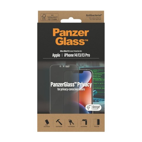 PanzerGlass szkło hartowane Ultra-Wide Fit Privacy do iPhone 14 / 13 / 13 Pro 6,1" TTT PanzerGlass szkło hartowane Ultra-Wide Fit Privacy do iPhone 14 / 13 / 13 Pro 6,1" TTT