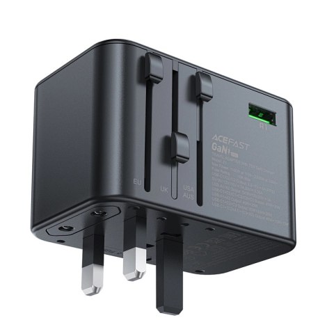 Adapter ładowarka podróżna Acefast Z1 GaN 75W PD 3x USB-C 2x USB-A - czarny Adapter ładowarka podróżna Acefast Z1 GaN 75W PD 3x USB-C 2x USB-A - czarny