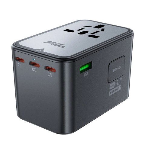 Adapter ładowarka podróżna Acefast Z1 GaN 75W PD 3x USB-C 2x USB-A - czarny Adapter ładowarka podróżna Acefast Z1 GaN 75W PD 3x USB-C 2x USB-A - czarny