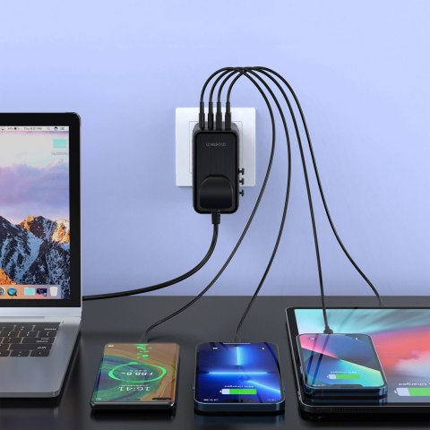 Adapter podróżny Choetech PD6028 EU / US / AUS / UK 2x USB-C 2x USB-A 100W - czarny Adapter podróżny Choetech PD6028 EU / US / AUS / UK 2x USB-C 2x USB-A 100W - czarny