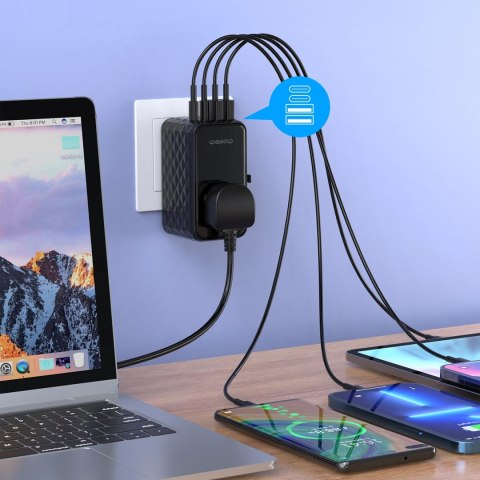 Adapter podróżny Choetech PD6028 EU / US / AUS / UK 2x USB-C 2x USB-A 100W - czarny Adapter podróżny Choetech PD6028 EU / US / AUS / UK 2x USB-C 2x USB-A 100W - czarny