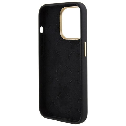 Etui Guess Silicone Logo Strass 4G do iPhone 15 Pro Max - czarne
