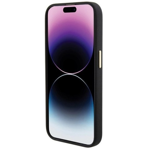 Etui Guess Silicone Logo Strass 4G do iPhone 15 Pro - czarne