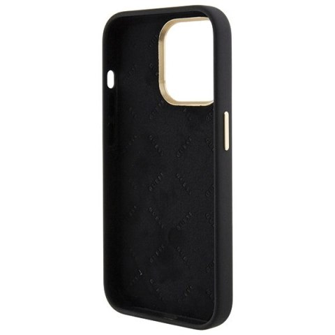 Etui Guess Silicone Logo Strass 4G do iPhone 15 Pro - czarne