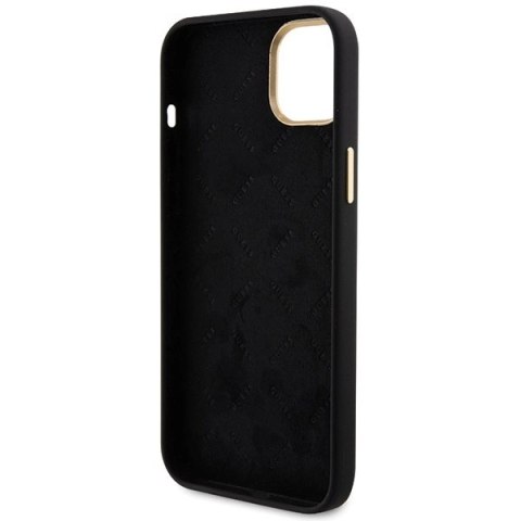 Etui Guess Silicone Logo Strass 4G do iPhone 15 - czarne