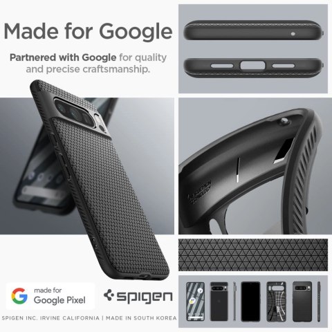 Etui Spigen Liquid Air na Google Pixel 8 Pro - czarny mat Etui Spigen Liquid Air na Google Pixel 8 Pro - czarny mat