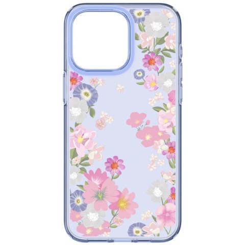 Etui Spigen Liquid Crystal na iPhone 15 Pro - różowo-niebieskie kwiaty Etui Spigen Liquid Crystal na iPhone 15 Pro - różowo-niebieskie kwiaty