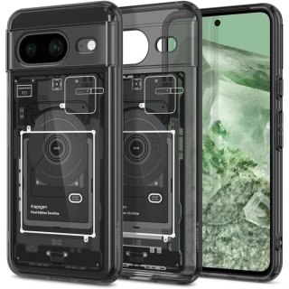 Etui Spigen Ultra Hybrid na Google Pixel 8 - ciemnoszare (wzór Zero One)