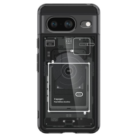 Etui Spigen Ultra Hybrid na Google Pixel 8 - ciemnoszare (wzór Zero One) Etui Spigen Ultra Hybrid na Google Pixel 8 - ciemnoszare (wzór Zero One)