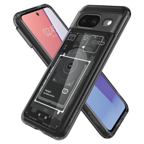 Etui Spigen Ultra Hybrid na Google Pixel 8 - ciemnoszare (wzór Zero One) Etui Spigen Ultra Hybrid na Google Pixel 8 - ciemnoszare (wzór Zero One)