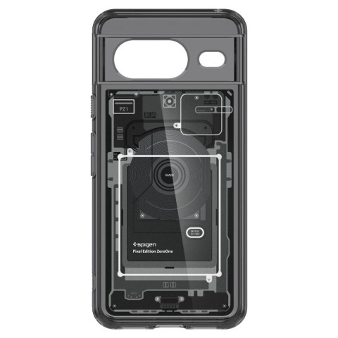 Etui Spigen Ultra Hybrid na Google Pixel 8 - ciemnoszare (wzór Zero One) Etui Spigen Ultra Hybrid na Google Pixel 8 - ciemnoszare (wzór Zero One)