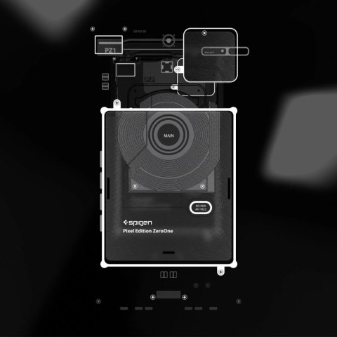 Etui Spigen Ultra Hybrid na Google Pixel 8 - ciemnoszare (wzór Zero One) Etui Spigen Ultra Hybrid na Google Pixel 8 - ciemnoszare (wzór Zero One)