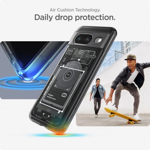 Etui Spigen Ultra Hybrid na Google Pixel 8 - ciemnoszare (wzór Zero One) Etui Spigen Ultra Hybrid na Google Pixel 8 - ciemnoszare (wzór Zero One)
