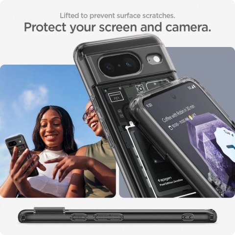 Etui Spigen Ultra Hybrid na Google Pixel 8 - ciemnoszare (wzór Zero One) Etui Spigen Ultra Hybrid na Google Pixel 8 - ciemnoszare (wzór Zero One)