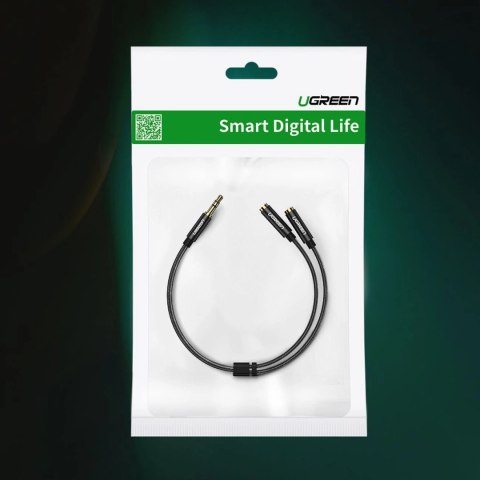 Kabel słuchawkowy Ugreen AV123 minijack 3.5 mm (męski) - 2x minijack 3.5mm (żeński) - czarny Kabel słuchawkowy Ugreen AV123 minijack 3.5 mm (męski) - 2x minijack 3.5mm (żeński) - czarny