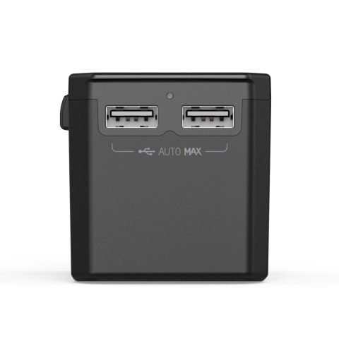 Ładowarka podróżna GaN Choetech PD6045 USB-C USB-A 45W z wtyczkami USA EU UK AU - czarna Ładowarka podróżna GaN Choetech PD6045 USB-C USB-A 45W z wtyczkami USA EU UK AU - czarna