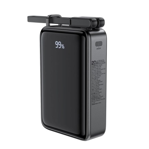 Powerbank Acefast M4 PD 67W 20000mAh z wbudowanym kablem - czarny Powerbank Acefast M4 PD 67W 20000mAh z wbudowanym kablem - czarny