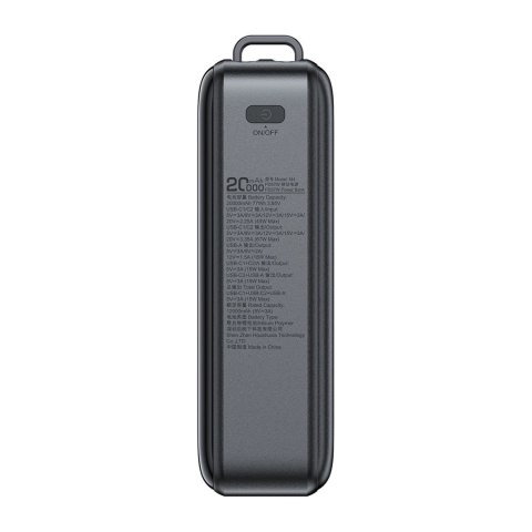 Powerbank Acefast M4 PD 67W 20000mAh z wbudowanym kablem - czarny Powerbank Acefast M4 PD 67W 20000mAh z wbudowanym kablem - czarny