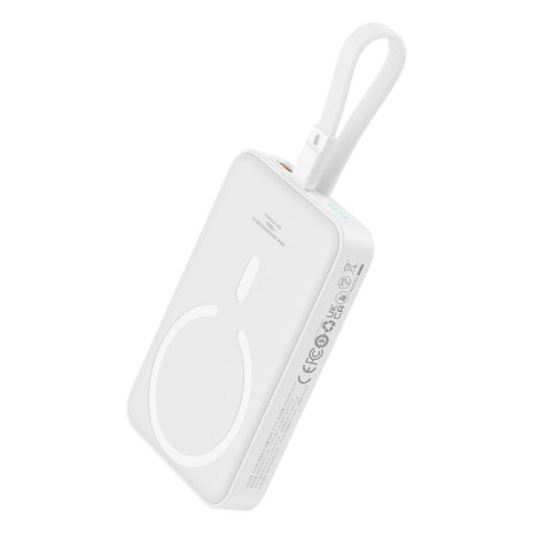 Powerbank Baseus Magnetic Mini MagSafe 10000mAh 20W z wbudowanym kablem Lightning - biały + kabel Baseus Simple Series USB-C - U Powerbank Baseus Magnetic Mini MagSafe 10000mAh 20W z wbudowanym kablem Lightning - biały + kabel Baseus Simple Series USB-C - U
