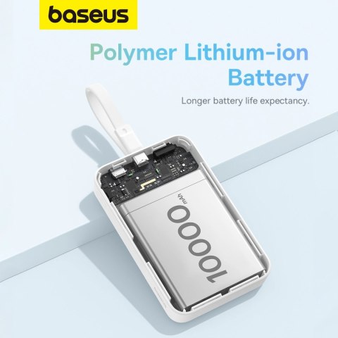 Powerbank Baseus Magnetic Mini MagSafe 10000mAh 20W z wbudowanym kablem Lightning - biały + kabel Baseus Simple Series USB-C - U Powerbank Baseus Magnetic Mini MagSafe 10000mAh 20W z wbudowanym kablem Lightning - biały + kabel Baseus Simple Series USB-C - U
